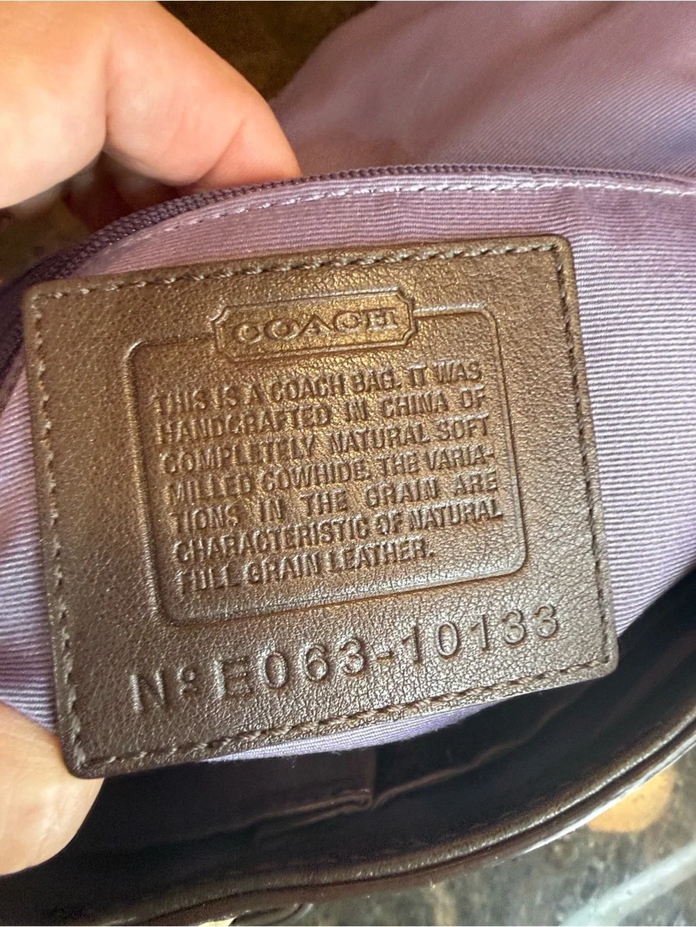 Vintage Coach Chelsea Pebbled Leather Hobo Shoulder Bag in Dark Brown